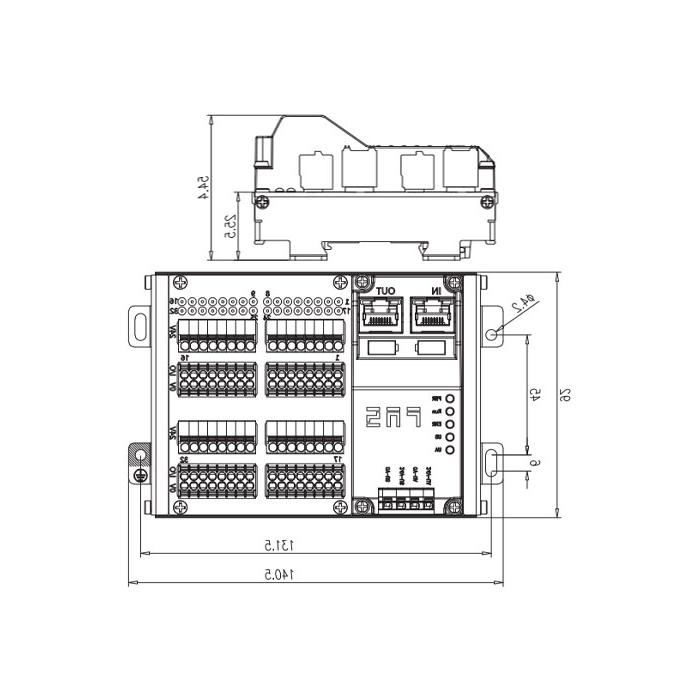 Multi-protocol module IP20、32DI、PNP、Terminal type、RJ45 network port 、Remote module、009B34